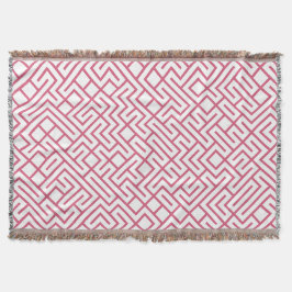 Minimalist Maze Lines Pink Pattern Decke