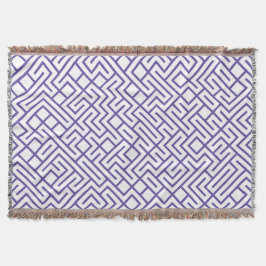 Minimalist Maze Lines Purple Pattern Decke