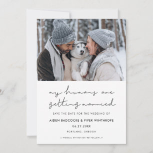 Minimalist Meine Menschen heiraten Foto Save The Date