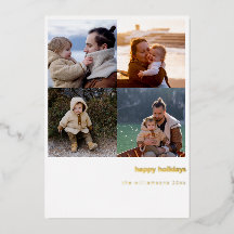 Minimalist Merry Christmas Bold 4 Foto Raster Gold