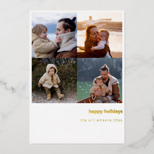 Minimalist Merry Christmas Bold 4 Foto Raster Gold Folien Feiertagskarte