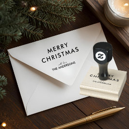 Minimalist Merry Christmas Family Gummistempel