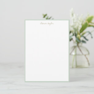 Minimalist Mint Sage Personalisierte Schrift Name Mitteilungskarte