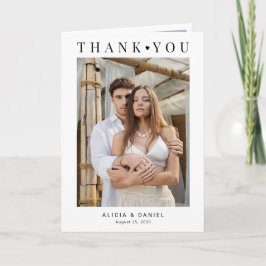 Minimalist modern 5 photo wedding  dankeskarte