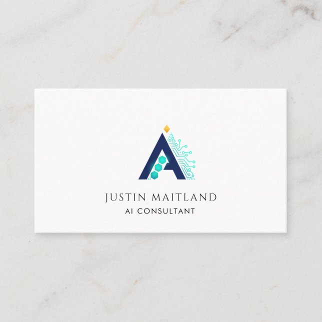 Minimalist Modern AI Consultant Business Card Visitenkarte (Vorderseite)