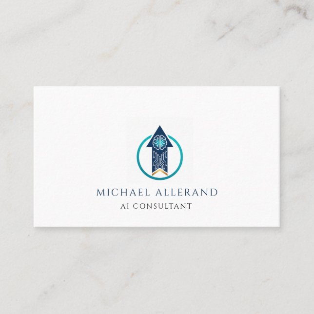 Minimalist Modern AI Consultant Business Card Visitenkarte (Vorderseite)