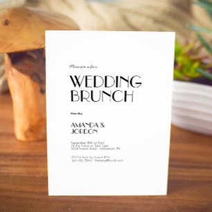 Minimalist Modern Art Deco Wedding Brunch Einladung