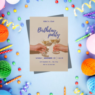 Minimalist Modern Birthday Party Invitation  Einladung