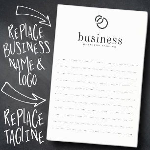 Minimalist Modern Chic Simple Business Name Logo Post-it Klebezettel