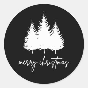 Minimalist Modern Christmas Runder Aufkleber
