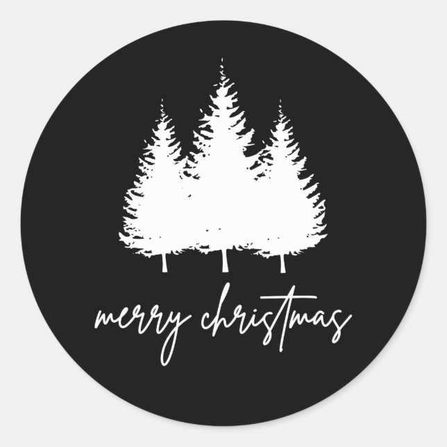 Minimalist Modern Christmas Runder Aufkleber (Vorderseite)