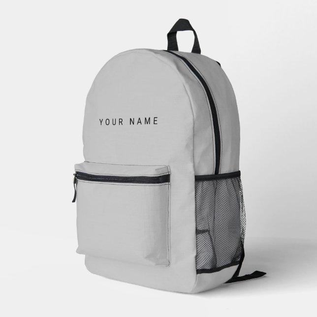 Minimalist Modern Custom Name, Text, Photo Bedruckter Rucksack (Rückseitige Ecke Rechts)