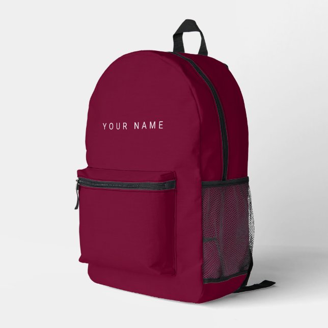 Minimalist Modern Custom Name, Text, Photo Bedruckter Rucksack (Rückseitige Ecke Rechts)