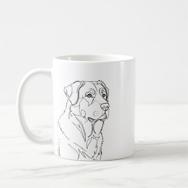 Minimalist Modern Dog Line Art Drawing Kaffeetasse (Links)