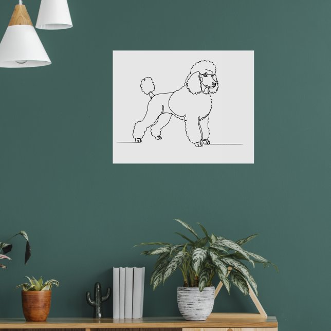 Minimalist Modern Dog Line Art Drawing Poster (Wohnzimmer 1)