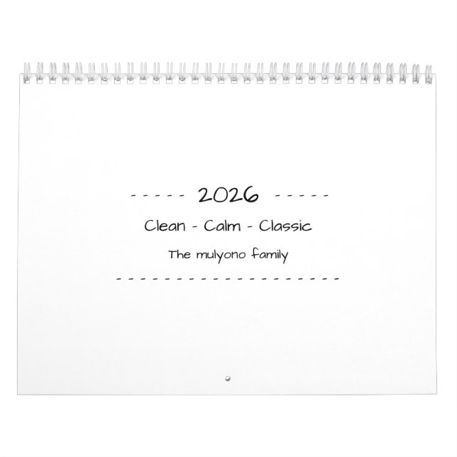 Minimalist Modern Elegant 2026 Calendar Kalender (Titelbild)