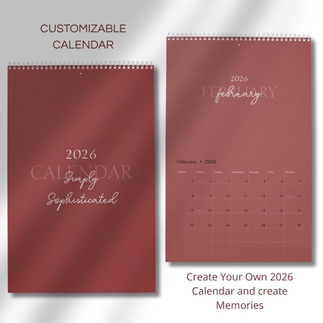 Minimalist Modern Elegant 2026 Calendar Kalender (Von Creator hochgeladen)