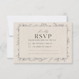 Minimalist Modern Elegant Cream Clean RSVP Card |  Karte