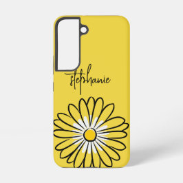 Minimalist Modern Elegant Daisy flower and text Samsung Galaxy Hülle