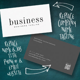 Minimalist Modern Elegant Simple Scan QR Code Visitenkarte
