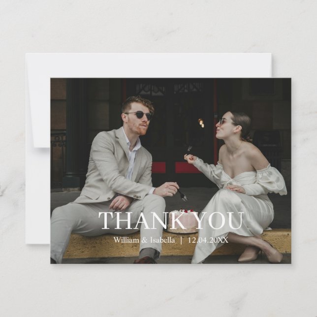 Minimalist Modern Flat Thank You Card RSVP Karte (Vorderseite)