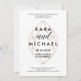 Minimalist Modern Geometric Diamond Wedding Einladung