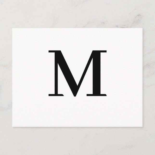 Minimalist Modern Initial Letter Design Postkarte (Vorderseite)