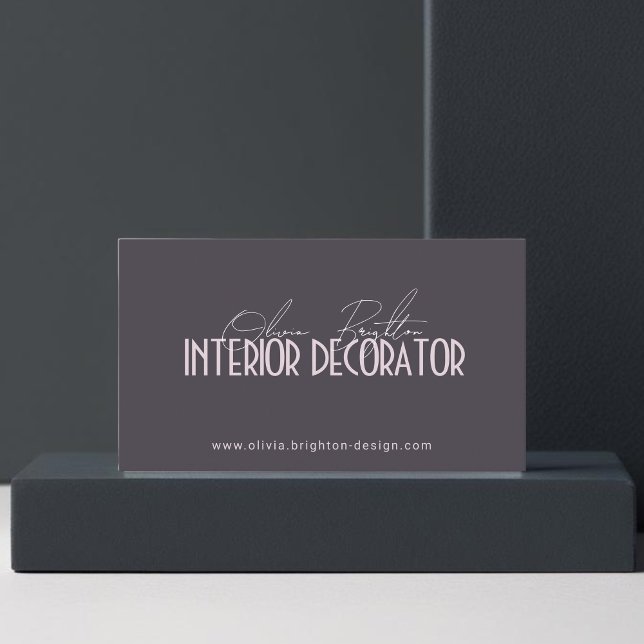 Minimalist Modern Interior Decorator Professional Visitenkarte (Von Creator hochgeladen)