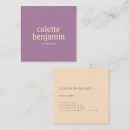 Minimalist Modern Lavender Purple & Pale Peach Quadratische Visitenkarte