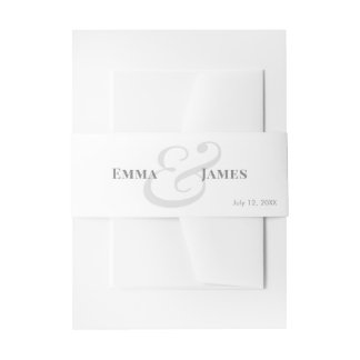 Minimalist Modern Names & Monogram Wedding Einladungsbanderole