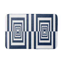 Minimalist Modern Navy Blue Geometric Badematte