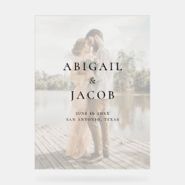 Minimalist Modern Photo Wedding Acrylschild
