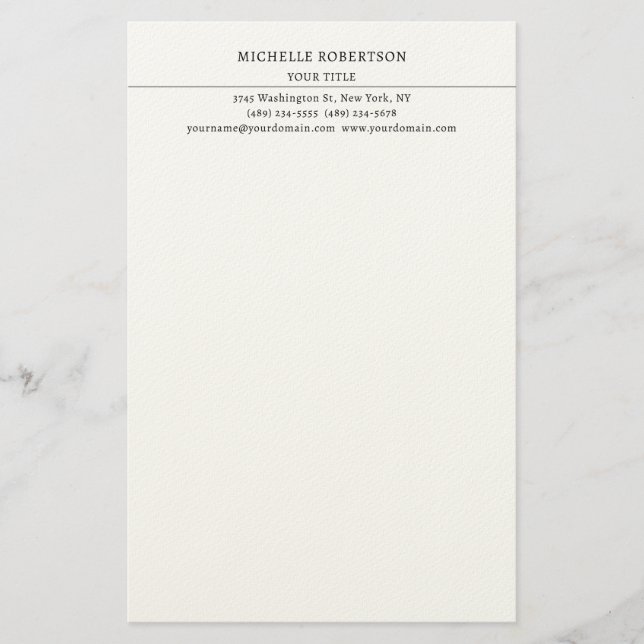 Minimalist Modern Professional Creative Briefpapier (Vorderseite)