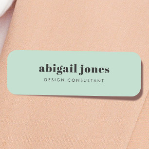 Minimalist Modern Retro Mint Green Stylish Casual Namensschild