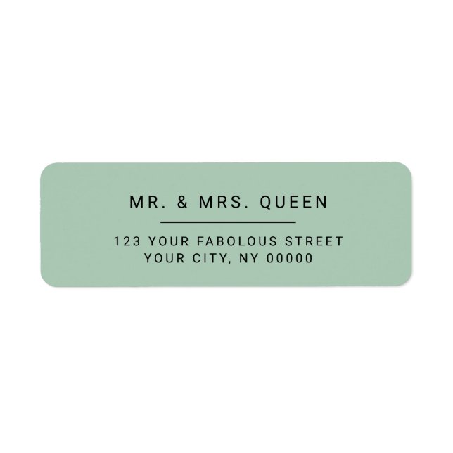 Minimalist Modern Sage Green Return Address Label (Vorne)