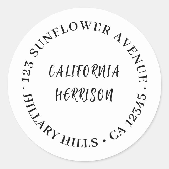 Minimalist Modern Script Border Design Runder Aufkleber (Vorderseite)