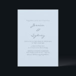 Minimalist Modern Soft Blue Script Wedding Einladung<br><div class="desc">Minimalist Modern Soft LIght Blue Script Wedding Invitation</div>