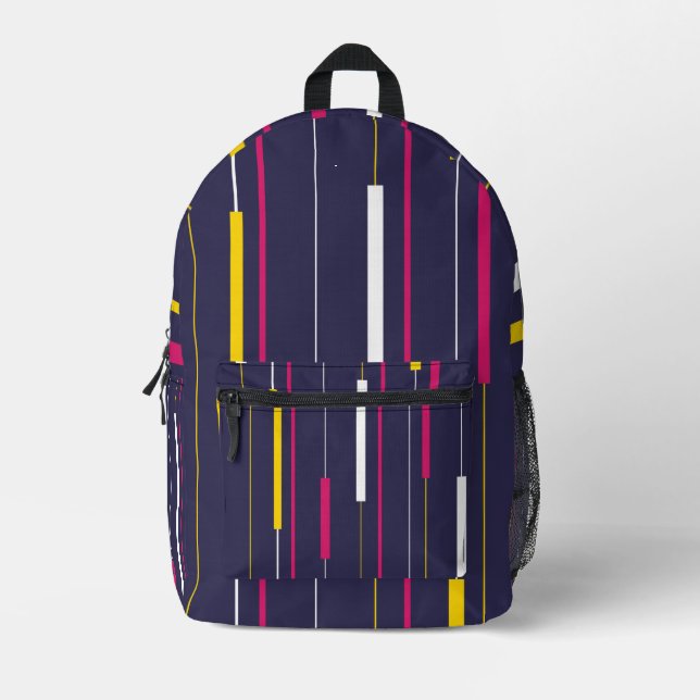 Minimalist Modern Stripes Backpack Bedruckter Rucksack (Vorderseite)