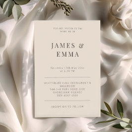 Minimalist Modern Wedding Soft Latte Einladung