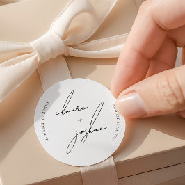 Minimalist Modern & Whimsical Script Runder Aufkleber