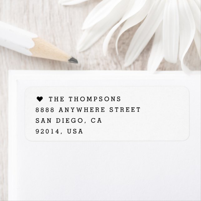 Minimalist Moderne Herz Familienname Anpassbar (Insitu)