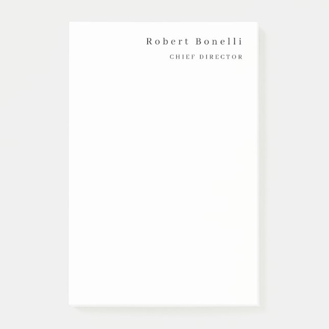 Minimalist Modernes Weiß  Post-it Klebezettel (Vorderseite)