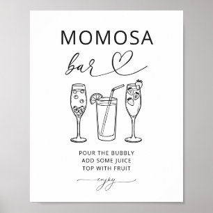 Minimalist Momosa Bar Baby Shower Party Schild