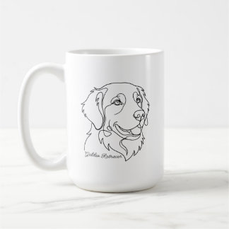 Minimalist Monochrome Golden Retriever Line Art Kaffeetasse