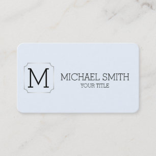 Minimalist Monogram Alice Blue Background Visitenkarte
