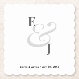 Minimalist Monogram | Ampersand Wedding Cocktail Untersetzer