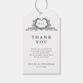 Minimalist Monogram Calligraphy Crest Wedding Geschenkanhänger