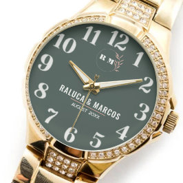 Minimalist Monogram Couple’s Names Armbanduhr