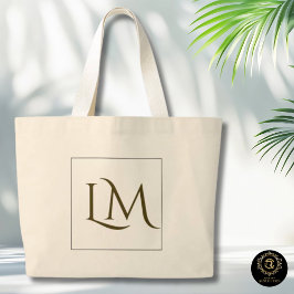 Minimalist Monogram Everyday Cotton Tote Bag Jumbo Stoffbeutel