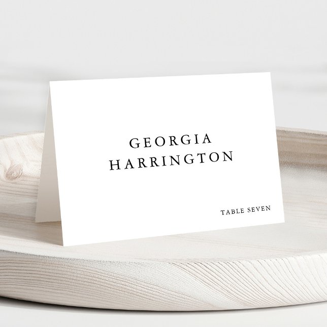 Minimalist Monogram Guest Name Place Card Tischnummer (Minimalist Monogram Guest Name Place Card)